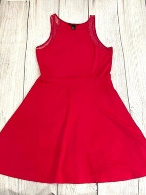 H&M Women’s Fit & Flare Deep Pink Casual Dress Size Medium